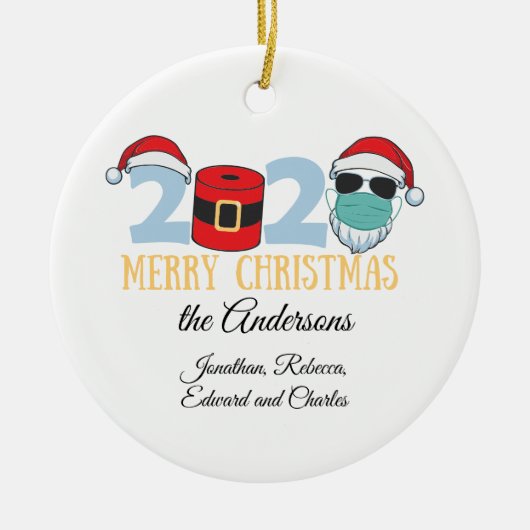 2020 Gekwisolleerde Kerst Familie Keramisch Ornament (Voorkant)