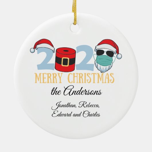 2020 Gekwisolleerde Kerst Familie Keramisch Ornament (Achterkant)