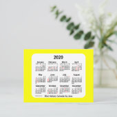 2020 Gele kalender van Janz ansichtkaart Feestdagenkaart (Staand voorkant)