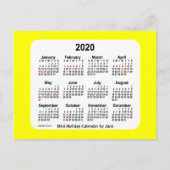 2020 Gele kalender van Janz ansichtkaart Feestdagenkaart (Voorkant)