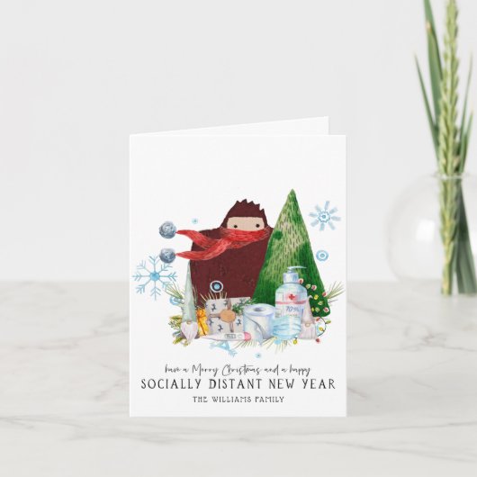 2020 Gelukkig kerstfeest op sociale afstand nieuwj Kaart (Voorkant)