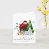 2020 Gelukkig kerstfeest op sociale afstand nieuwj Kaart (Gele Bloem)