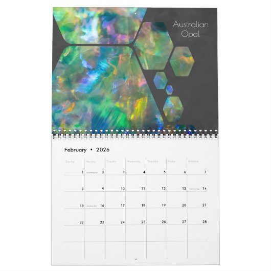 2020 Gemstone Crystal Rock Pattern-ontwerpkalender Kalender (Feb 2026)