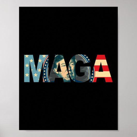 2020 gestemd Maga American Flag Retro Gift Poster (Voorkant)