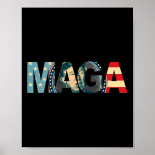 2020 gestemd Maga American Flag Retro  Gift Poster