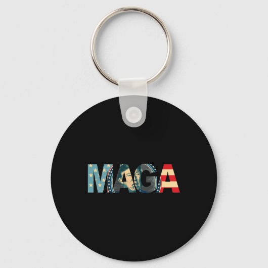 2020 gestemd Maga American Flag Retro Gift Sleutelhanger (Voorkant)
