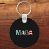 2020 gestemd Maga American Flag Retro Gift Sleutelhanger (Voorkant)