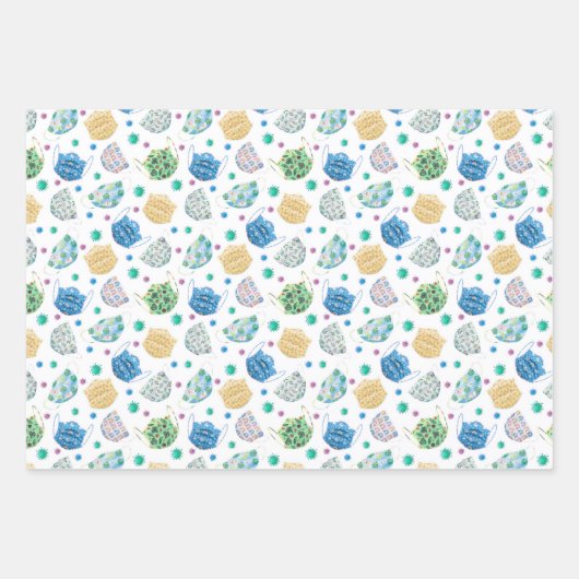 2020 Gezichtsmasker Covid Quarantine Patroon Inpakpapier Vel (Voorkant 2)