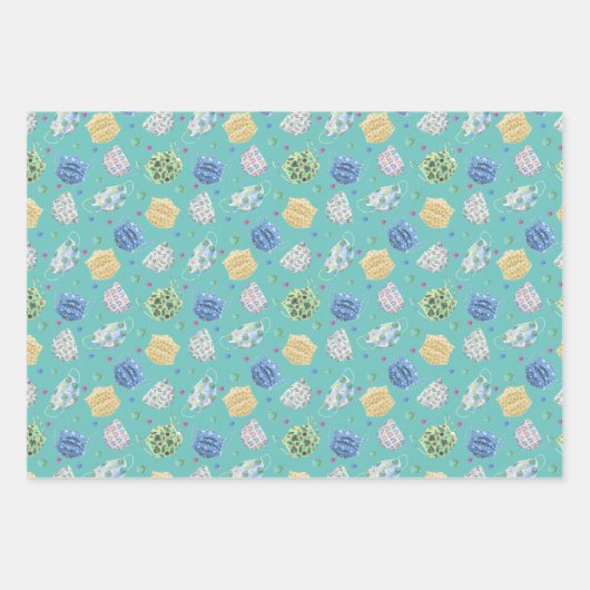 2020 Gezichtsmasker Covid Quarantine Patroon Inpakpapier Vel (Voorkant)