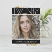 2020 Goud Marmer MODERN FOTO Lijst Afstuderen Kaart (Staand voorkant)