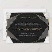 2020 Goud Marmer MODERN FOTO Lijst Afstuderen Kaart (Achterkant)