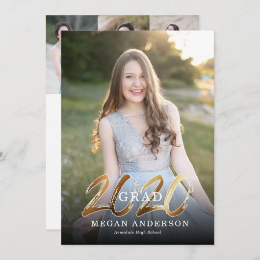 2020 Gouden foto afstuderen aankondiging (Voorkant / Achterkant)