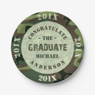 2020 Graduation Party Camouflage Custom Camo Papieren Bordje