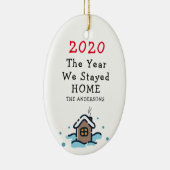 2020 Grappige pandemie kerstornament Keramisch Ornament (Rechts)