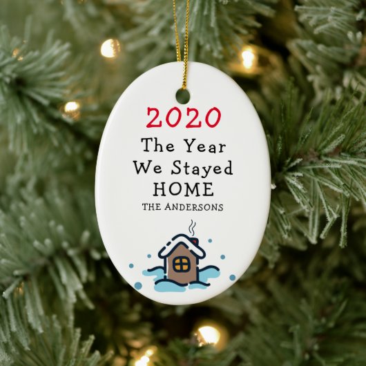 2020 Grappige pandemie kerstornament Keramisch Ornament (Boom)