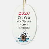 2020 Grappige pandemie kerstornament Keramisch Ornament (Links)