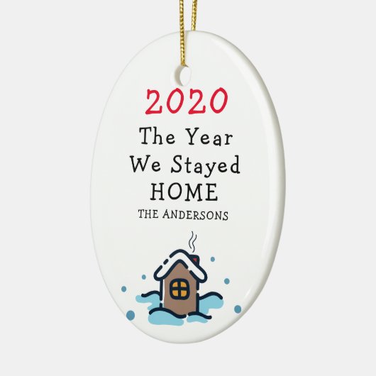 2020 Grappige pandemie kerstornament Keramisch Ornament (Links)