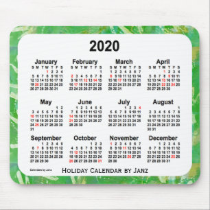 2020 Green Holiday Art Agenda van de Janz-Muismat Muismat