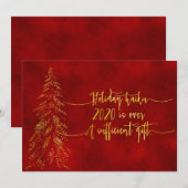 2020 HAIKU FUNNY HOLIDAY CARD | Rode goudolie Feestdagenkaart (Voorkant / Achterkant)