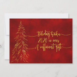 2020 HAIKU FUNNY HOLIDAY CARD   Rode goudolie Feestdagenkaart