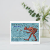 2020 Halloween Blue Moon Devil Briefkaart (Staand voorkant)