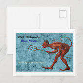2020 Halloween Blue Moon Devil Briefkaart (Voorkant / Achterkant)
