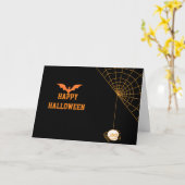 2020 Happy Halloween met Black Bat and Spider web Kaart (Gele Bloem)