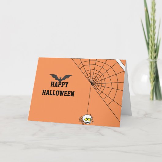2020 Happy Halloween met Black Bat and Spider web Kaart (Voorkant)