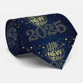 2020 Happy New Year Gold op de diepzee Blue Stropdas (Opgerold)
