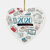 2020 Herdenking Quarantine Distance Learning Keramisch Ornament (Achterkant)