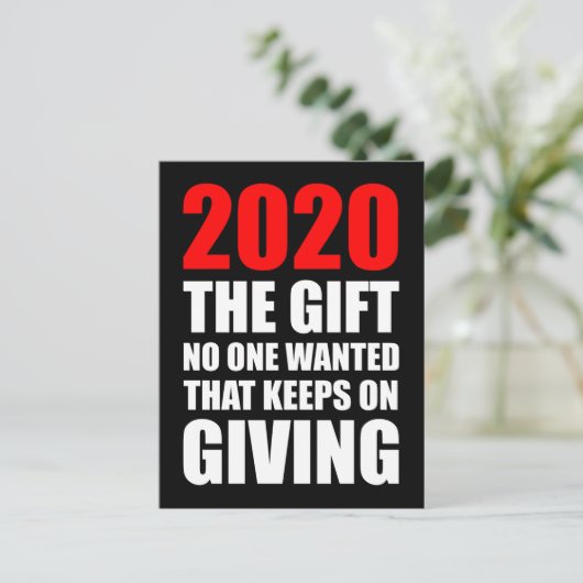 2020: Het cadeau dat niemand wilde, blijft doorgev Briefkaart (Staand voorkant)