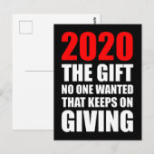 2020: Het cadeau dat niemand wilde, blijft doorgev Briefkaart (Voorkant / Achterkant)