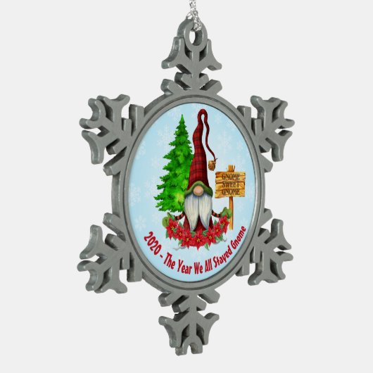 2020 - Het jaar dat we allemaal hebben geduurd Tin Sneeuwvlok Ornament (Links)