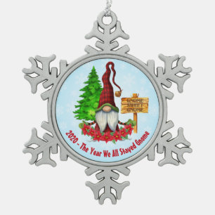 2020 - Het jaar dat we allemaal hebben geduurd Tin Sneeuwvlok Ornament