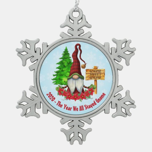 2020 - Het jaar dat we allemaal hebben geduurd Tin Sneeuwvlok Ornament (Voorkant)