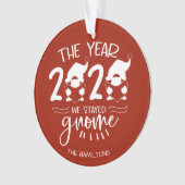 2020 Het jaar dat we Gnome Funny Covid Pun bleven Ornament (voorkant)
