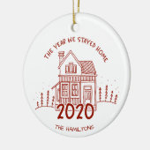 2020 Het jaar dat we thuis bleven Leuk Covid Keramisch Ornament (Links)