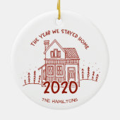 2020 Het jaar dat we thuis bleven Leuk Covid Keramisch Ornament (Achterkant)