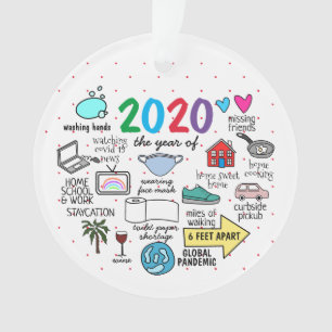 2020 het jaar van COVID 19 Hand Ornament