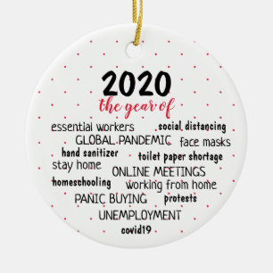 2020 het jaar van COVID 19 Keramisch Ornament