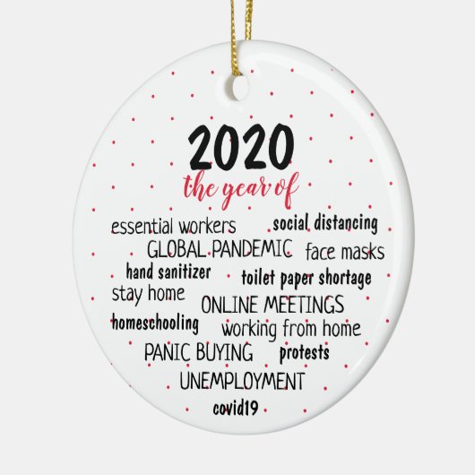 2020 het jaar van COVID 19 Keramisch Ornament (Links)