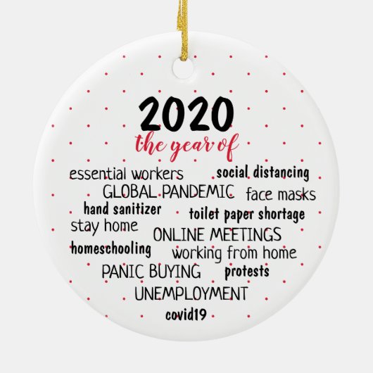 2020 het jaar van COVID 19 Keramisch Ornament (Achterkant)