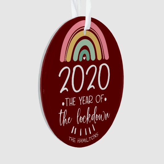 2020 Het jaar van de lockdown Schattigee kerst Ornament (voorkant)
