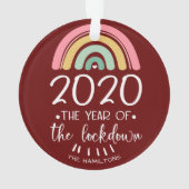 2020 Het jaar van de lockdown Schattigee kerst Ornament (achterkant)