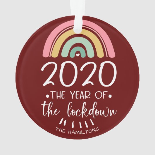 2020 Het jaar van de lockdown Schattigee kerst Ornament (achterkant)