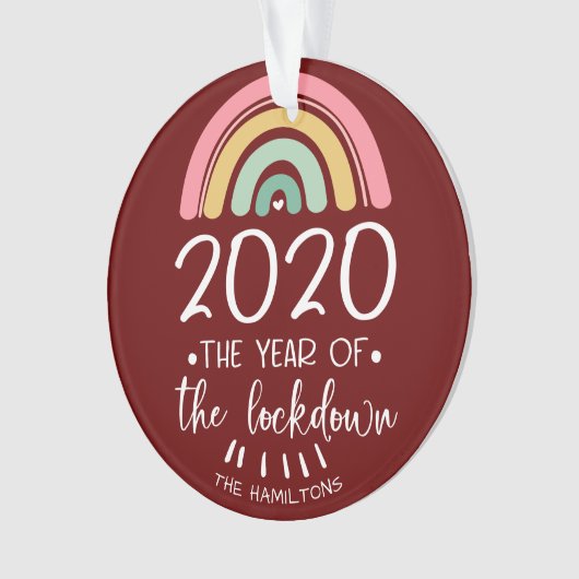 2020 Het jaar van de lockdown Schattigee kerst Ornament (voorkant)