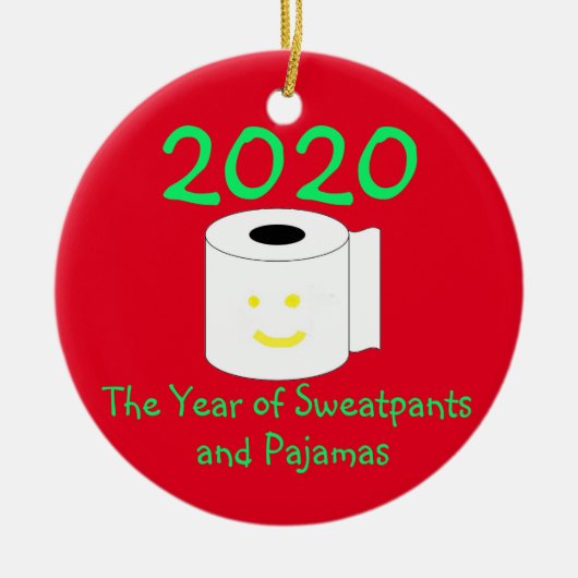 2020 Het Jaar van de Zoetbroeken en de pyjama Keramisch Ornament (Voorkant)