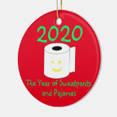 2020 Het Jaar van de Zoetbroeken en de pyjama Keramisch Ornament (Links)