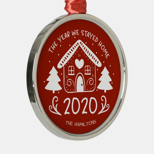 2020 Het jaar waarin we thuisklare kovid hebben ge Metalen Ornament (Rechts)