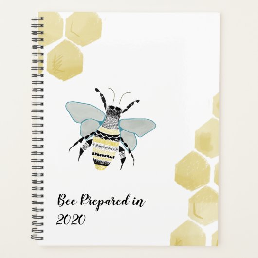 2020 Honey Bee Zen Doodle Planner Personalize (Voorkant)
